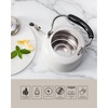 image:imageMartha Stewart Kingstree Large 2 Qt Stainless Steel Tea Kettle  Heavy Gauge Durable Whistling Tea Kettle for Stove Top Easy Pour Classic DesignLinen White