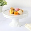 image:imageMartha Stewart Watercrest Glass Cake Stand 102 Inch Footed Pedestal Cake Plate with Scalloped Ruffled Edge Clear Handmade Glassware for Weddings Parties and Dessert DisplayWhite 10