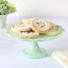 image:imageMartha Stewart Watercrest Glass Cake Stand 102 Inch Footed Pedestal Cake Plate with Scalloped Ruffled Edge Clear Handmade Glassware for Weddings Parties and Dessert DisplayGreen 11