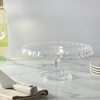 image:imageMartha Stewart Watercrest Glass Cake Stand 102 Inch Footed Pedestal Cake Plate with Scalloped Ruffled Edge Clear Handmade Glassware for Weddings Parties and Dessert DisplayGlass 102 No Dome