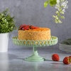 image:imageMartha Stewart Watercrest Glass Cake Stand 102 Inch Footed Pedestal Cake Plate with Scalloped Ruffled Edge Clear Handmade Glassware for Weddings Parties and Dessert DisplayGreen 85