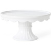 image:imageMartha Stewart Watercrest Glass Cake Stand 102 Inch Footed Pedestal Cake Plate with Scalloped Ruffled Edge Clear Handmade Glassware for Weddings Parties and Dessert DisplayWhite 10