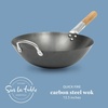 image:imageSUR LA TABLE Kitchen Essentials Quick Fire 135 Carbon Steel Flat Bottom Wok  Durable Nonstick Stir Fry Pan