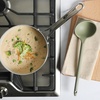 image:imageSur La Table Kitchen Essential Chefs Toolkit Silicone Soup Ladle with Beechwood handle  TaupeJuniper Green Silicone