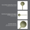image:imageSur La Table Kitchen Essential Chefs Toolkit Silicone Soup Ladle with Beechwood handle  TaupeJuniper Green Silicone