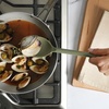image:imageSur La Table Kitchen Essential Chefs Toolkit Silicone Soup Ladle with Beechwood handle  TaupeJuniper Green Silicone