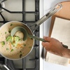 image:imageSur La Table Kitchen Essential Chefs Toolkit Silicone Soup Ladle with Beechwood handle  TaupeJuniper Green Silicone