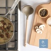image:imageSur La Table Kitchen Essential Chefs Toolkit Silicone Soup Ladle with Beechwood handle  TaupeTaupe SiliconeBeechwood