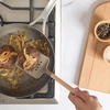 image:imageSur La Table Kitchen Essential Chefs Toolkit Silicone Soup Ladle with Beechwood handle  TaupeTaupe SiliconeBeechwood