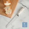 image:imageSur La Table Kitchen Essential Tasting Kitchen German Steel Bread Knife 8Inch Stainless Steel Blade  Professional Kitchen Knife with White Handle and Forged Full Tang