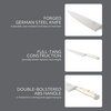 image:imageSur La Table Kitchen Essential Tasting Kitchen German Steel Chefs Knife 8Inch Stainless Steel Blade  Professional Kitchen Knife with Black Handle and Forged Full TangEggshell White