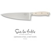image:imageSur La Table Kitchen Essential Tasting Kitchen German Steel Chefs Knife 8Inch Stainless Steel Blade  Professional Kitchen Knife with Black Handle and Forged Full TangEggshell White