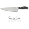 image:imageSur La Table Kitchen Essential Tasting Kitchen German Steel Chefs Knife 8Inch Stainless Steel Blade  Professional Kitchen Knife with Black Handle and Forged Full TangBlack