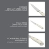 image:imageSur La Table Kitchen Essential Tasting Kitchen German Steel Paring Knife 35Inch Stainless Steel Blade  Professional Kitchen Knife with White Handle and Forged Full Tang