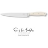 image:imageSur La Table Kitchen Essential Tasting Kitchen German Steel Slicer Knife 8Inch Stainless Steel Blade  Professional Kitchen Knife with White Handle and Forged Full TangEggshell White 8 Slicer