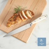 image:imageSur La Table Kitchen Essential Tasting Kitchen German Steel Slicer Knife 8Inch Stainless Steel Blade  Professional Kitchen Knife with White Handle and Forged Full TangEggshell White 8 Slicer