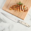 image:imageSur La Table Kitchen Essential Tasting Kitchen German Steel Slicer Knife 8Inch Stainless Steel Blade  Professional Kitchen Knife with White Handle and Forged Full TangEggshell White 8 Slicer