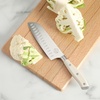 image:imageSur La Table Kitchen Essential Tasting Kitchen German Steel Slicer Knife 8Inch Stainless Steel Blade  Professional Kitchen Knife with White Handle and Forged Full TangEggshell White 7 Santoku