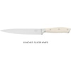image:imageSur La Table Kitchen Essential Tasting Kitchen German Steel Slicer Knife 8Inch Stainless Steel Blade  Professional Kitchen Knife with White Handle and Forged Full TangEggshell White 8 Slicer