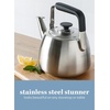 image:imageSur La Table Kitchen Essentials 2 Qt Heavy Gauge Brushed Stainless Steel Whistling Tea Kettle  Durable Stovetop KettleBrushed Stainless