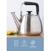 image:imageSur La Table Kitchen Essentials 2 Qt Heavy Gauge Brushed Stainless Steel Whistling Tea Kettle  Durable Stovetop KettleBrushed Stainless