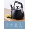 image:imageSur La Table Kitchen Essentials 2 Qt Heavy Gauge Brushed Stainless Steel Whistling Tea Kettle  Durable Stovetop KettleMatte Black