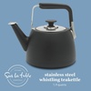 image:imageSur La Table Kitchen Essentials 2 Qt Heavy Gauge Brushed Stainless Steel Whistling Tea Kettle  Durable Stovetop KettleMatte Black