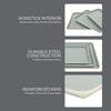 image:imageSur La Table Kitchen Essentials Bake Sale 3Piece Cookie Sheet Set  Nonstick Carbon Steel Baking Pans 13 15 18 Inch  Grey EasyClean Oven Trays for Cookies Roasting amp MoreLinen White