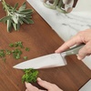 image:imageSur La Table Kitchen Essentials Tasting Kitchen HighCarbon German Steel 7 Piece Full Tang Forged Cutlery Knife Block Set  Eggshell White WAshwood BlockJuniper Green w Ashwood Block