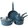 image:imageGibson Home 95 Piece Kitchen in a Box Pots and Pans Cookware Plates and Bowls Dinnerware Cutlery Knife Block Flatware Utensils Tools amp Gadgets Storage Glasses SetBlue 7pc