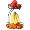 image:imageGibson Home Harvest Season TwoTier Fruit Basket with Banana Hanger  Black Metal Countertop Produce Stand  Kitchen Storage Organizer for Apples Oranges Bananas  Durable Iron Wire FrameBlack