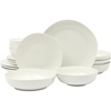 image:imageGibson Home Lindendale 16 Piece Porcelain Ceramic Plates and Bowls Dishes Scratch and Chip Resistant Service for 4 Dinnerware Set  WhiteLindendale White