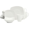 image:imageGibson Home Lindendale 16 Piece Porcelain Ceramic Plates and Bowls Dishes Scratch and Chip Resistant Service for 4 Dinnerware Set  WhiteZen Buffet White