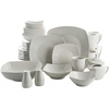 image:imageGibson Home Rothernberg Plates and Bowls 18 Piece Porcelain White Dinnerware Set WBlack Rim  Stackable Dishes  Microwave amp Dishwasher SafeWhite
