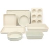 image:imageMartha Stewart Gallen 10 Piece Baking Pans Ceramic PFA Free Non Toxic Non Stick Bakeware Set  Linen WhiteLinen White