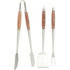 image:imageSur La Table Kitchen Essentials Family Cookout Heavy Duty Stainless Steel Grilling Tool Set WWooden Handles Tongs Slotted Turner and Fork Set