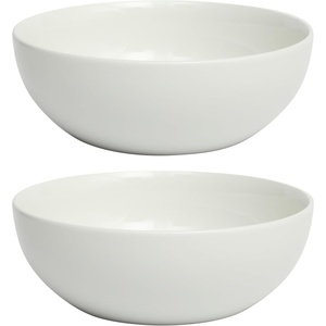image:imageGibson Home Castle Way 4Piece Large Serving Bowl Set 8 Inch Round Stoneware Bowls Blue amp White Assorted Pattern Decorative Everyday UseWhtie Great Essentials