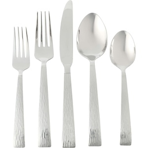 image:imageGibson Home Cowper Flatware Utensil Set 20PieceStainless Steel Silverware Service for 4  Polished Hammered Design