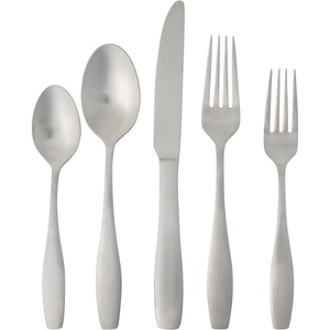 image:imageGibson Home Ravidia Black Heavy Gauge Flatware Cutlery Silverware Set 20 Pieces Stainless Steel Colorful Utensils Tableware Set Service for 4Karlton Silver Polish