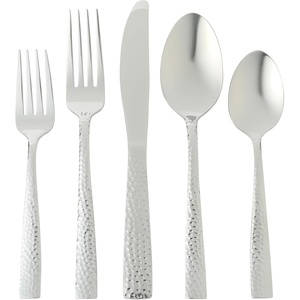 image:imageGibson Home Royal Brighton 20Piece Stainless Steel Flatware Utensils Set  Silverware Service for 4 with Hammered Handle and Polished Finish