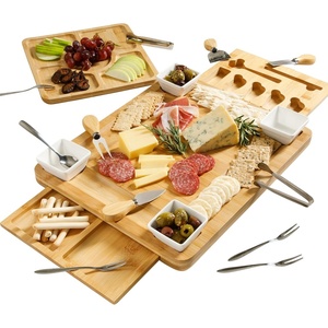 image:imageGibson Home Rustic Inspirations 18Piece Bamboo Charcuterie Board Set for Serving  Large Cheese amp Fruit Tray with Hidden Drawer Ceramic Bowls Utensils  Gift for Entertaining Housewarming Holidays