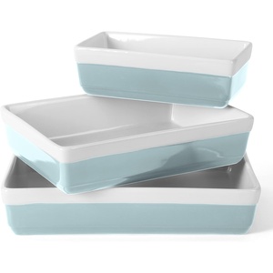 image:imageMartha Stewart Broadbrook Ceramic Bakeware 13x9 Inch Rectangular Baking Dish with Handles Cream Glazed Stoneware for Casseroles Lasagna Roasts amp Desserts Oven amp Dishwasher SafeDusty Blue