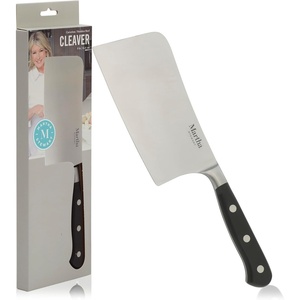 image:imageMartha Stewart Carverton 8 Chef Knife High Carbon Stainless Steel Kitchen Knives wBlack Triple Riveted HandleStainless Steel  Black Cleaver