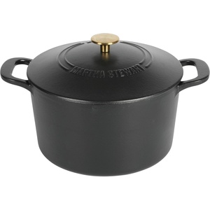 image:imageMartha Stewart Gatwick 7 QT Enamel Cast Iron Dutch Oven  Navy Blue HeavyDuty Durable Dutch Oven for Slow Cooking Braising and BakingBlack Matte