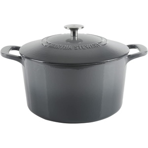 image:imageMartha Stewart Gatwick 7 QT Enamel Cast Iron Dutch Oven  Navy Blue HeavyDuty Durable Dutch Oven for Slow Cooking Braising and BakingClassic Gray