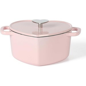 image:imageMartha Stewart Gatwick 7 QT Enamel Cast Iron Dutch Oven  Navy Blue HeavyDuty Durable Dutch Oven for Slow Cooking Braising and BakingPink Heart Shaped