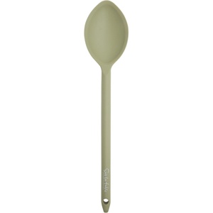 image:imageSur La Table Kitchen Essential Chefs Toolkit Silicone Soup Ladle with Beechwood handle  TaupeJuniper Green Silicone