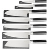image:imageBabish 14Piece Full Tang Forged Dark Pakka Wood Kitchen Knife Set  HighCarbon 14116 German Steel Cutlery with Protective Sheaths  Professional Chef Knife SetStainless BladeBlack ABS Handle