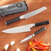 image:imageBabish 14Piece Full Tang Forged Dark Pakka Wood Kitchen Knife Set  HighCarbon 14116 German Steel Cutlery with Protective Sheaths  Professional Chef Knife SetStainless BladeBlack ABS Handle