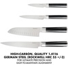 image:imageBabish 14Piece Full Tang Forged Dark Pakka Wood Kitchen Knife Set  HighCarbon 14116 German Steel Cutlery with Protective Sheaths  Professional Chef Knife SetStainless BladeBlack ABS Handle